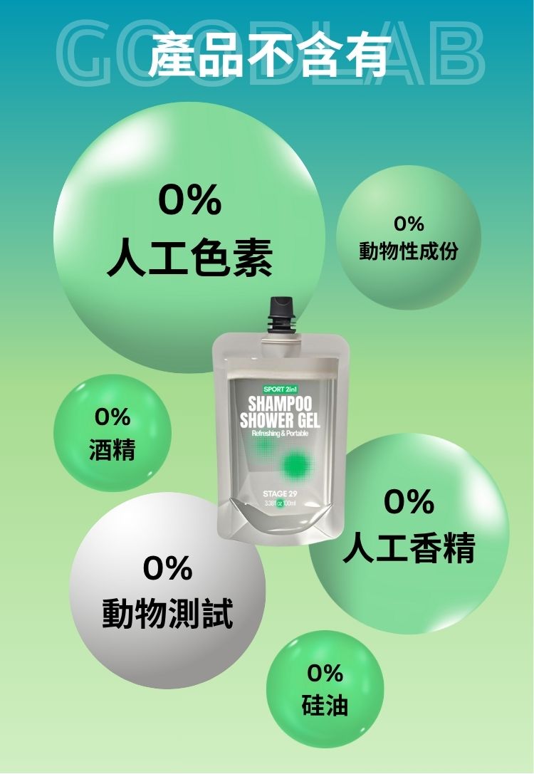 【Stage29】運動清涼二合一洗髮沐浴露 100ml｜極簡隨行裝